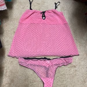 Victoria’s Secret Pink with Black Polka Dots Lingerie